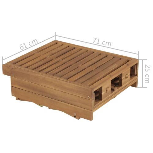 Outdoor Folding Sun Lounger with Cushion Garden Sun Pool Chair Solid Acacia Wood - Image 11