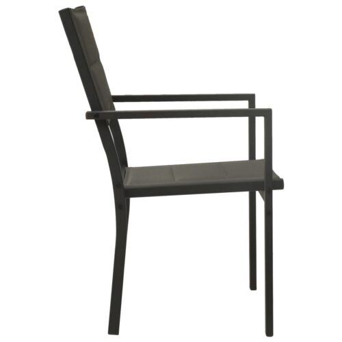 Garden Chairs 4pcs Textilene Steel Grey Anthracite - Image 4