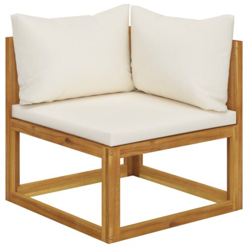 2-seater Garden Bench with Cream White Cushions - Image 2