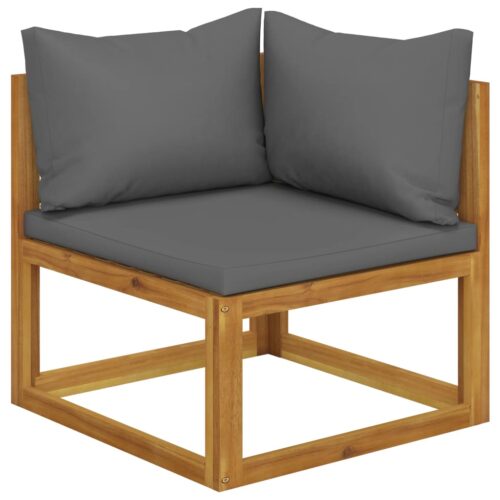2-seater Garden Bench with Dark Grey Cushions - Image 2