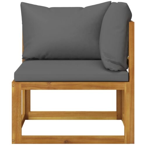 2-seater Garden Bench with Dark Grey Cushions - Image 3