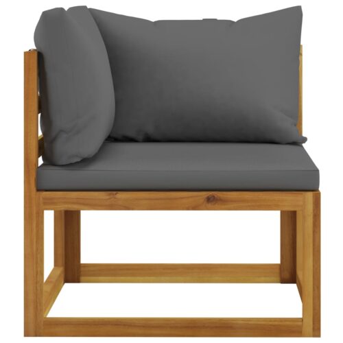 2-seater Garden Bench with Dark Grey Cushions - Image 4