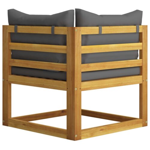2-seater Garden Bench with Dark Grey Cushions - Image 5