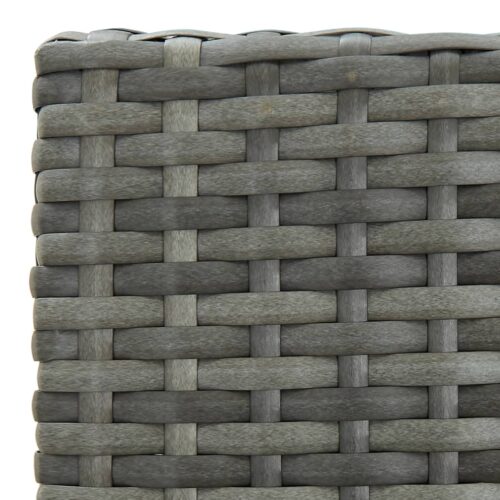 Garden Bar Stools with Cushions 4pcs Grey Poly Rattan - Image 7