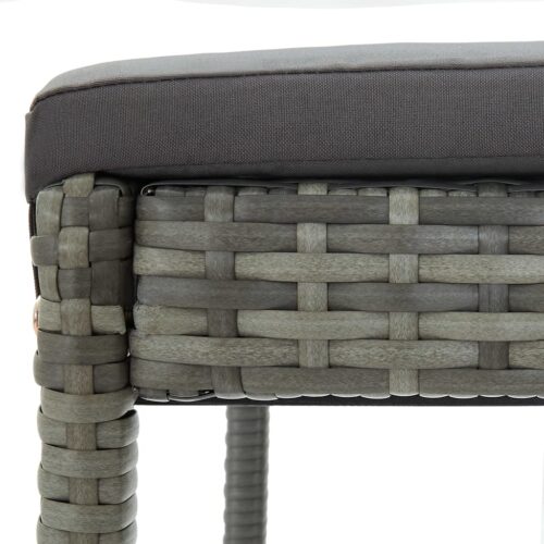 Garden Bar Stools with Cushions 4pcs Grey Poly Rattan - Image 8