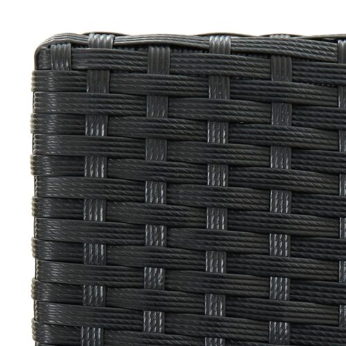 Garden Bar Stools with Cushions 4pcs Black Poly Rattan - Image 7