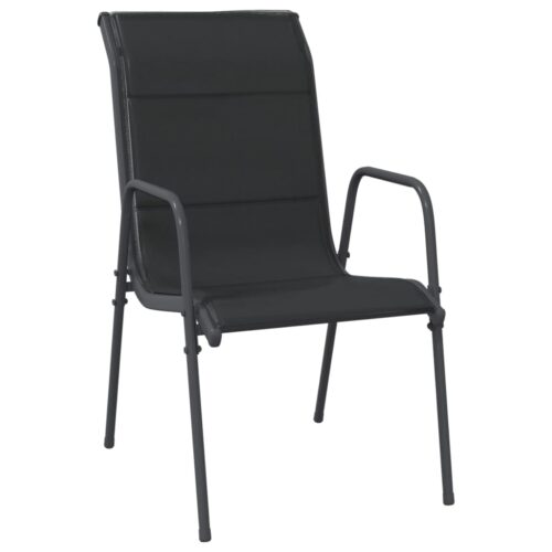 Garden Chairs 6pcs Steel Textilene Black