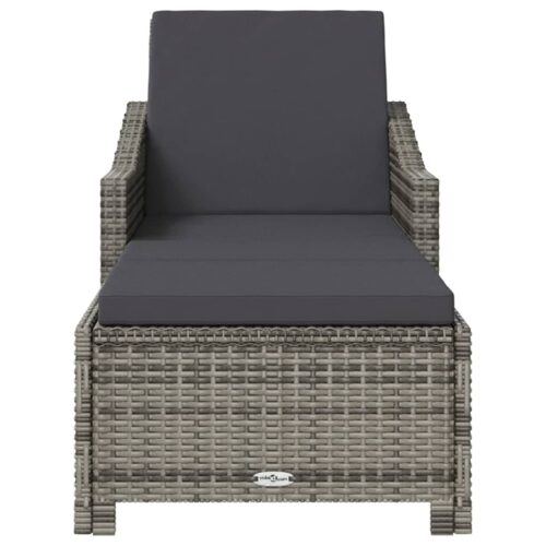 Outdoor Sun Lounger Wicker Rattan Garden Patio Pool Beach Lounge Recliner Chair - Image 2