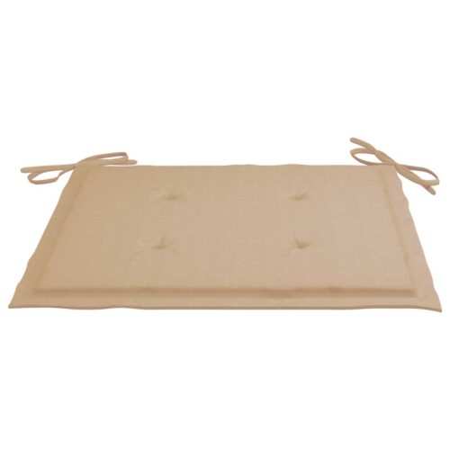 Garden Chairs with Beige Cushions 4pcs Solid Teak Wood - Image 8