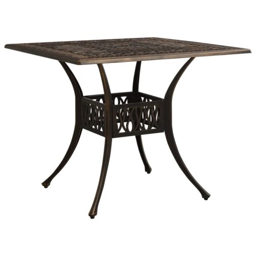 Garden Table Bronze 90x90x73cm Cast Aluminium