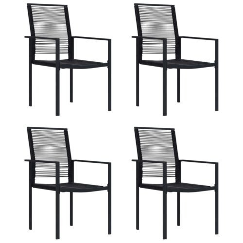 Garden Chairs 4pcs PVC Rattan Black