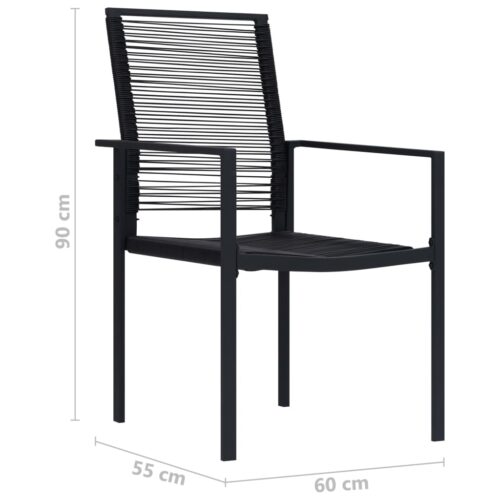 Garden Chairs 4pcs PVC Rattan Black - Image 8