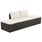 Garden Bed Black 195x60cm Poly Rattan