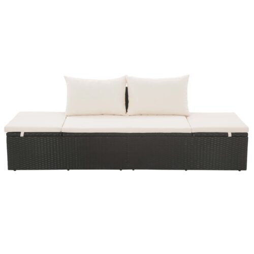 Garden Bed Black 195x60cm Poly Rattan - Image 2
