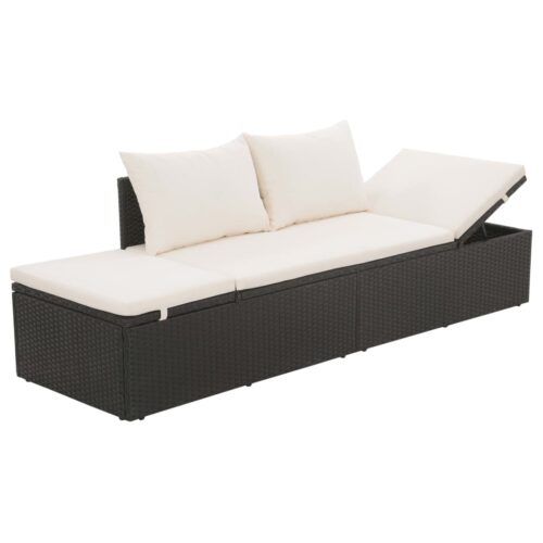 Garden Bed Black 195x60cm Poly Rattan - Image 3