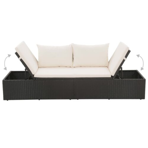 Garden Bed Black 195x60cm Poly Rattan - Image 4