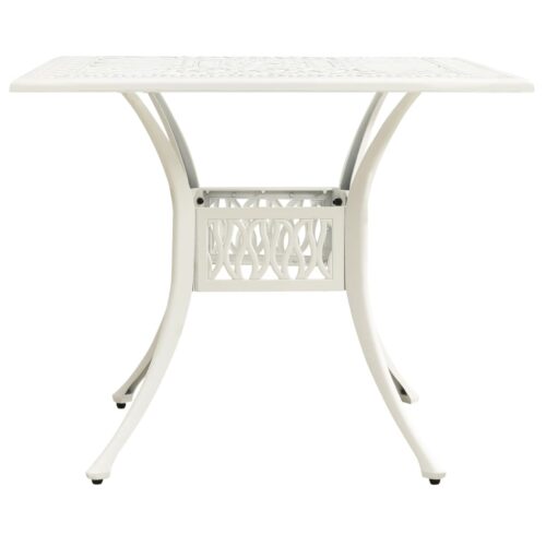 Garden Table White 90x90x73cm Cast Aluminium - Image 2