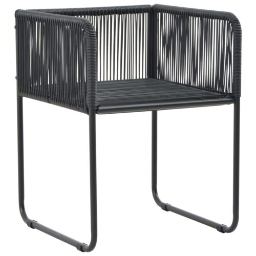 Outdoor Chairs 4pcs with Pillows Poly Rattan Black - Image 4