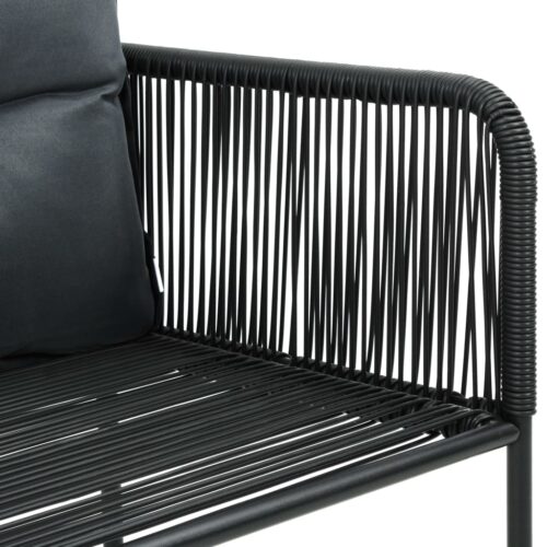 Outdoor Chairs 4pcs with Pillows Poly Rattan Black - Image 5