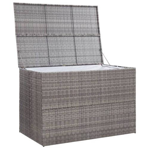 Garden Storage Box Grey 150x100x100cm Poly Rattan - Image 4