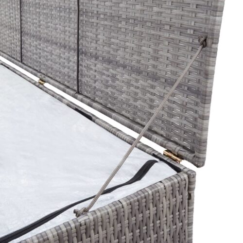 Garden Storage Box Grey 150x100x100cm Poly Rattan - Image 6