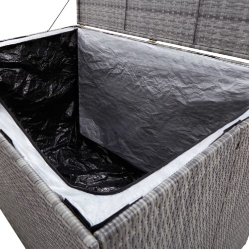 Garden Storage Box Grey 150x100x100cm Poly Rattan - Image 7