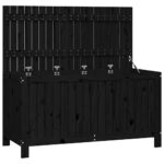 Garden Storage Box Black 121x55x64cm Solid Wood Pine