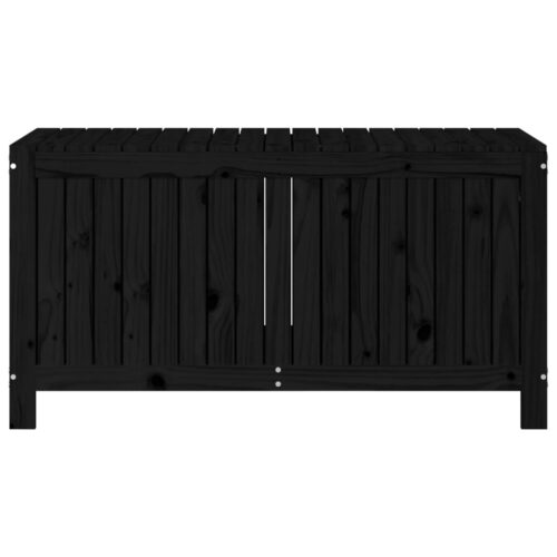 Garden Storage Box Black 121x55x64cm Solid Wood Pine - Image 6
