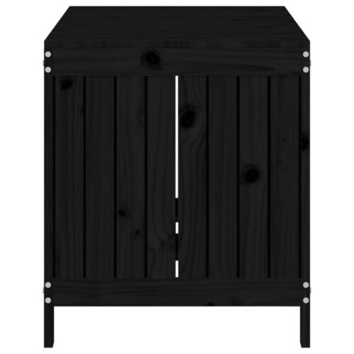 Garden Storage Box Black 121x55x64cm Solid Wood Pine - Image 7
