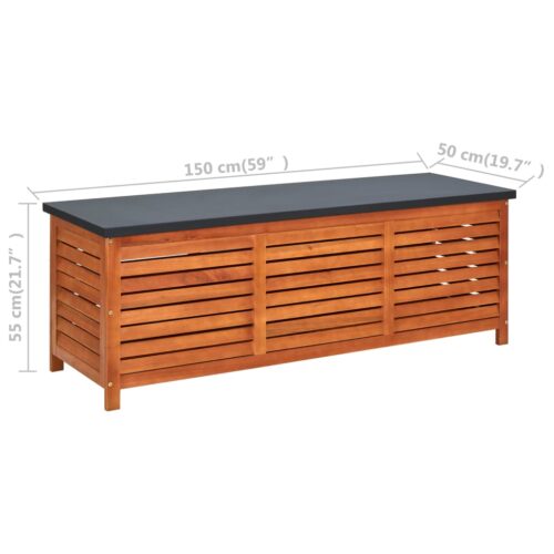 Garden Storage Box 150x50x55cm Solid Eucalyptus Wood - Image 8