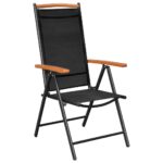 Folding Garden Chairs 6pcs Textilene Black