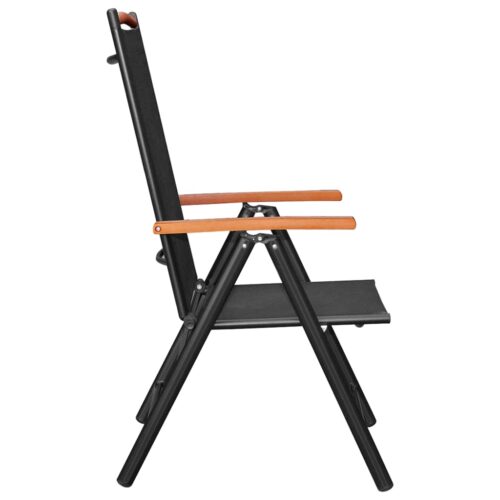 Folding Garden Chairs 6pcs Textilene Black - Image 4