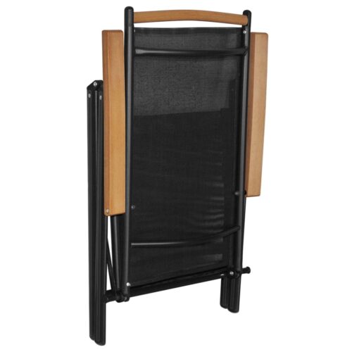 Folding Garden Chairs 6pcs Textilene Black - Image 6