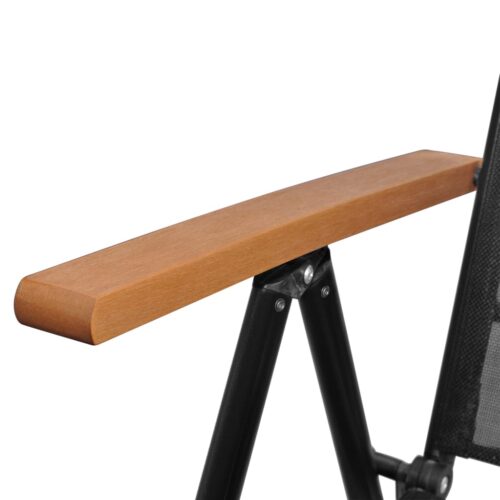 Folding Garden Chairs 6pcs Textilene Black - Image 7