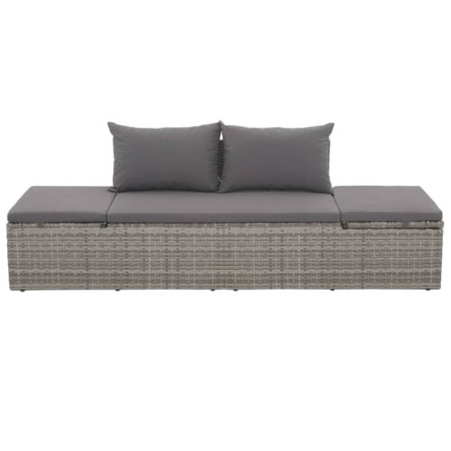 Garden Bed Grey 195x60cm Poly Rattan - Image 2