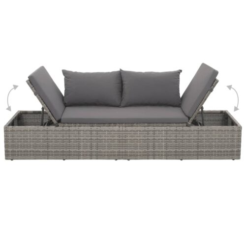 Garden Bed Grey 195x60cm Poly Rattan - Image 4