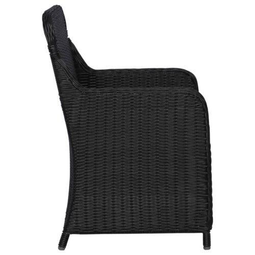 Outdoor Chairs with Cushions 2pcs Poly Rattan Black - Image 4