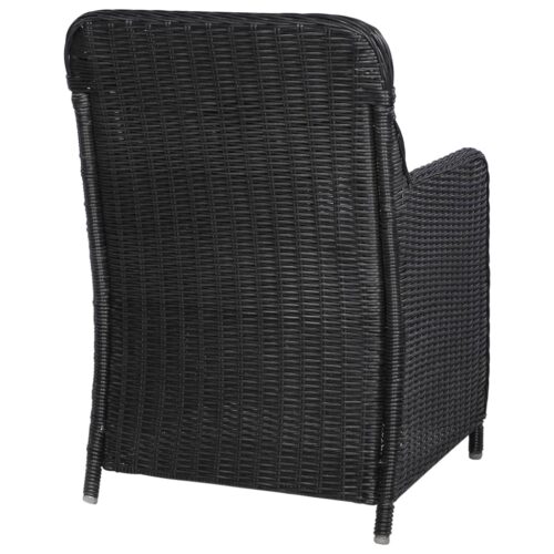 Outdoor Chairs with Cushions 2pcs Poly Rattan Black - Image 5