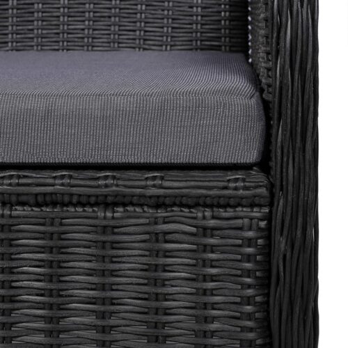 Outdoor Chairs with Cushions 2pcs Poly Rattan Black - Image 6