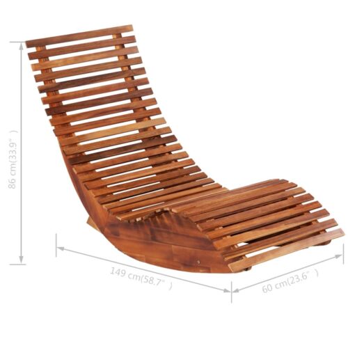 Rocking Sun Loungers 2pcs Solid Wood Acacia - Image 5