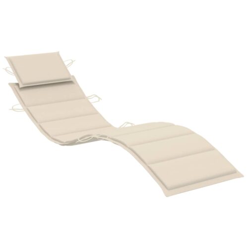 Rocking Sun Lounger with Cushion Solid Teak Wood - Image 5