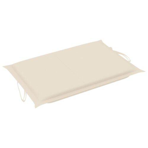 Rocking Sun Lounger with Cushion Solid Teak Wood - Image 7