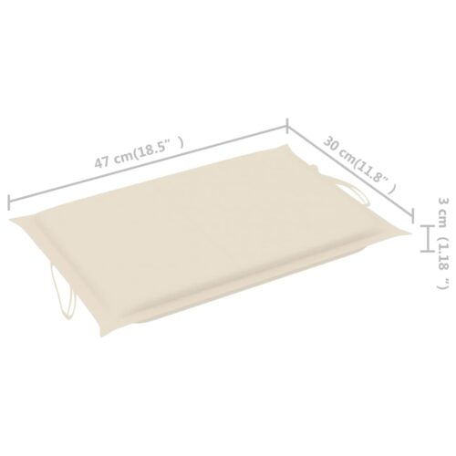 Rocking Sun Lounger with Cushion Solid Teak Wood - Image 11