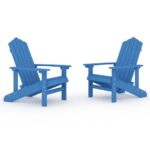 Garden Adirondack Chairs 2pcs HDPE Aqua Blue