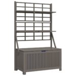Storage Box with Trellis Grey 99x50x160cm Solid Wood Acacia