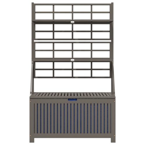 Storage Box with Trellis Grey 99x50x160cm Solid Wood Acacia - Image 4