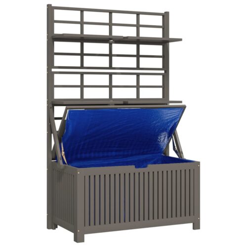 Storage Box with Trellis Grey 99x50x160cm Solid Wood Acacia - Image 5