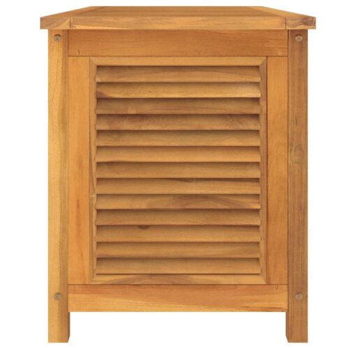 Garden Storage Box with Bag 114x50x58cm Solid Wood Teak - Image 6
