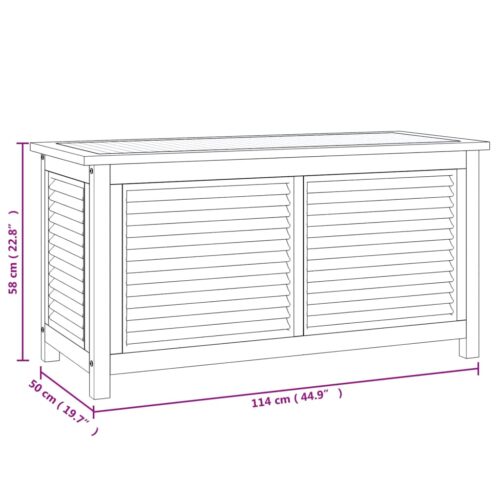 Garden Storage Box with Bag 114x50x58cm Solid Wood Teak - Image 9