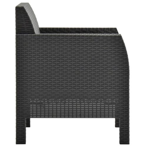 Garden Chairs with Cushions 2pcs PP Rattan Anthracite - Image 5